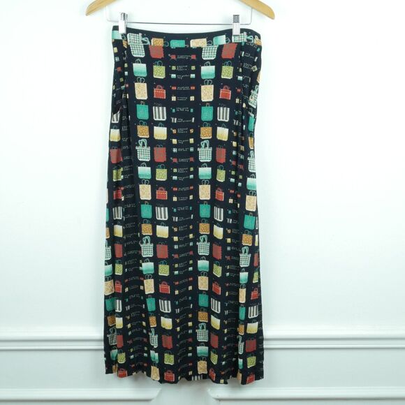 Vintage Medium Skirt Midi Y2K Novelty Print Boho Whimsigoth Artsy Maximalist